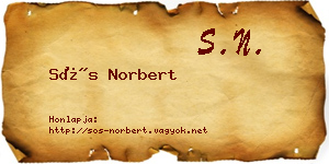 Sós Norbert névjegykártya