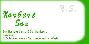 norbert sos business card